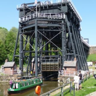 A canal with a special boat lift.